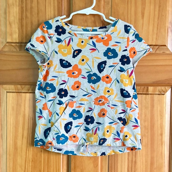 Lands' End Other - Girl’s size 8 Lands’ End short sleeved floral top with front pocket and tie